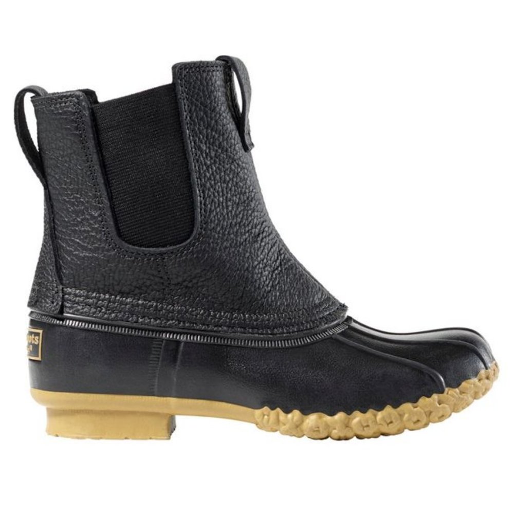 Women's L.L.Bean boots, limited edition black leather Chelsea boot.